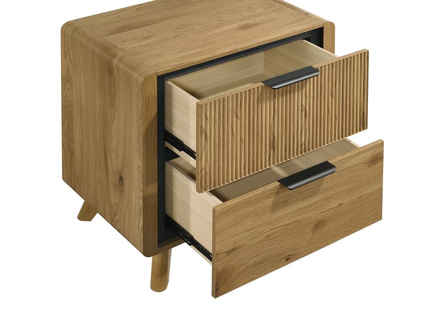 Cardi 2-Drawer Nightstand Light Oak