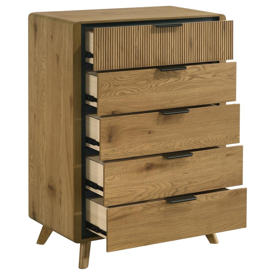 Cardi 5-Drawer Dresser Light Oak