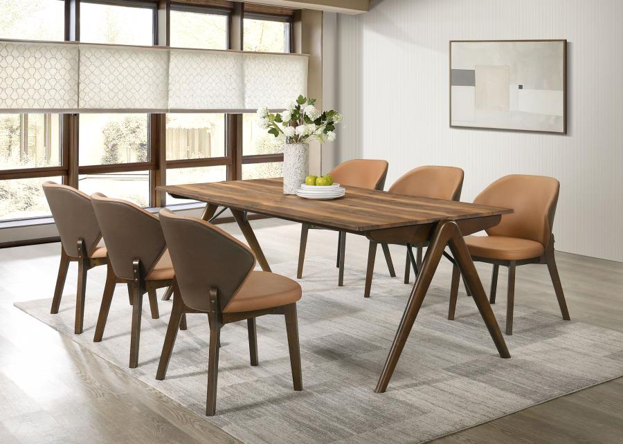 Ella Smart Top Rectangular Dining Table Sheesham and Brown
