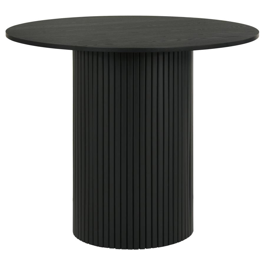 Vivienne 5-piece Round Wood Counter Height Dining Set Leatherette Chairs