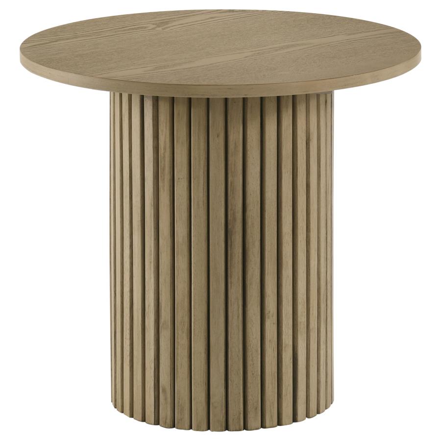 Vivienne 5-piece Round Wood Counter Height Dining Set Leatherette Chairs