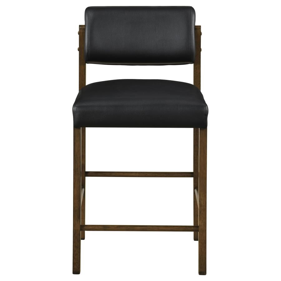 Vivienne 5-piece Round Wood Counter Height Dining Set Leatherette Chairs