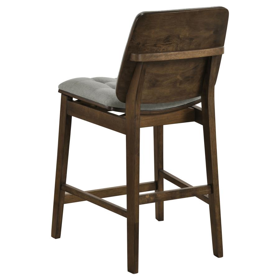Alex Velvet Upholstered Counter Stool Gray and Walnut