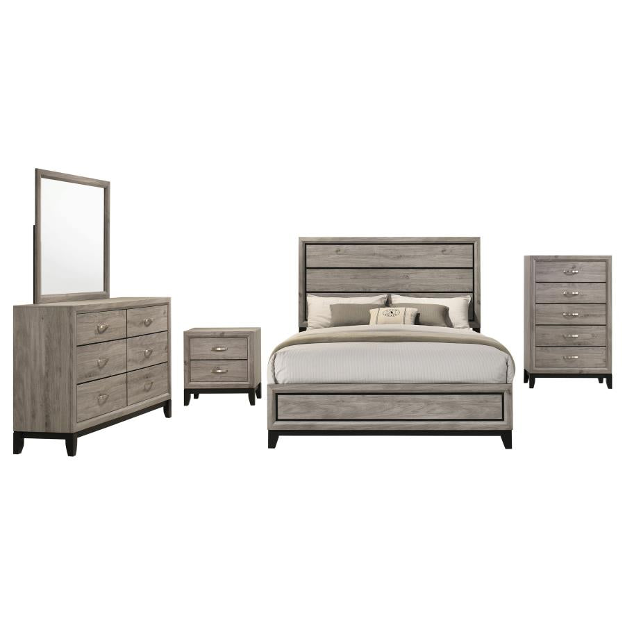 Wally 5 Piece Bedroom Set Grey Oak