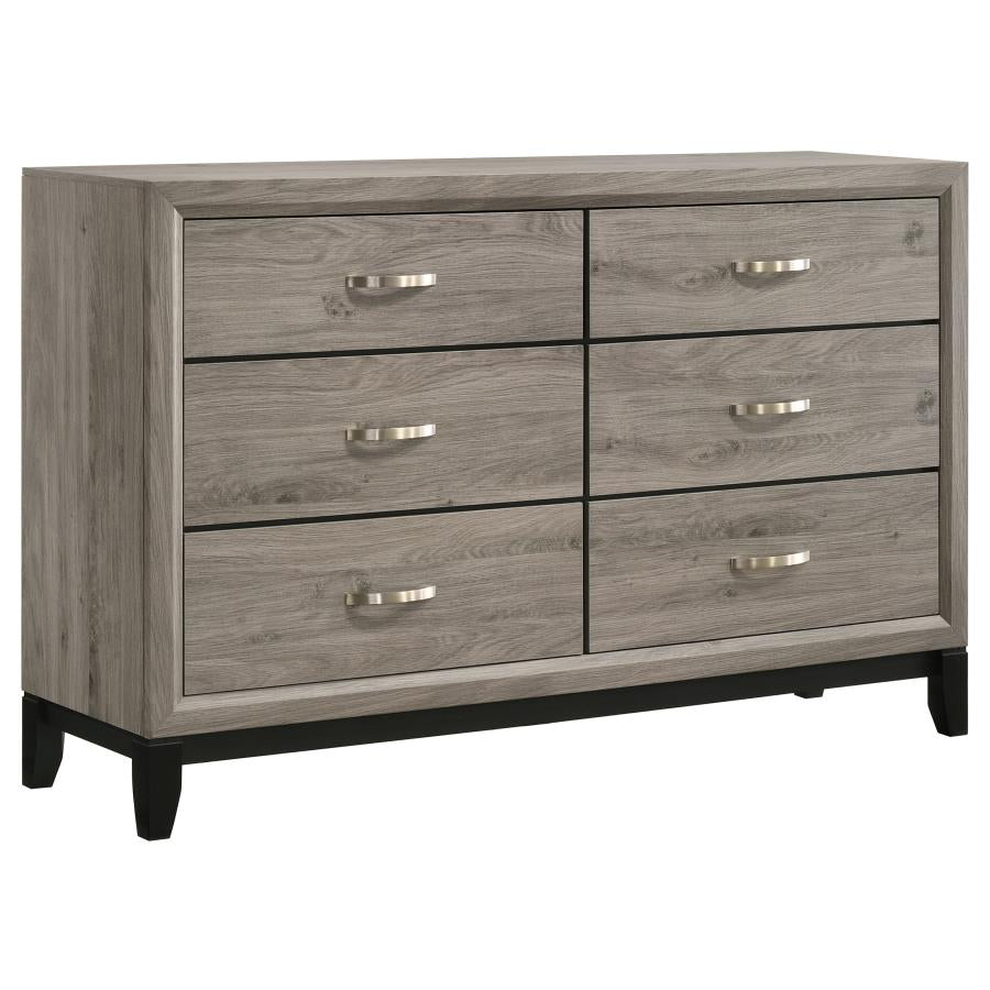 Wally 5 Piece Bedroom Set Grey Oak