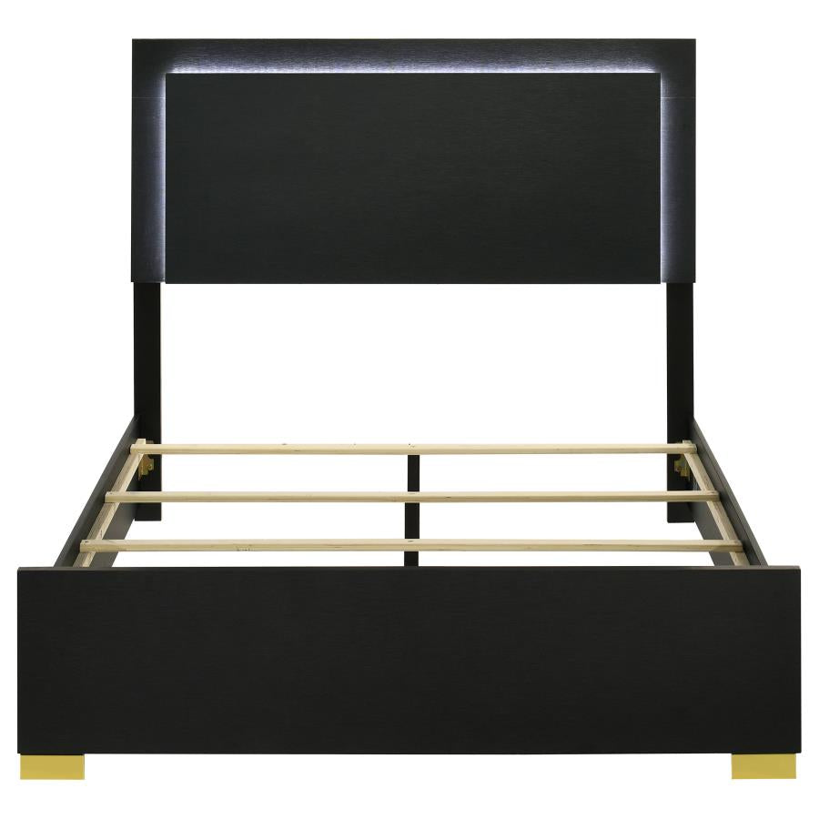 Helena Wood LED Panel Bed