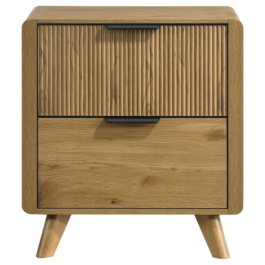 Cardi 2-Drawer Nightstand Light Oak