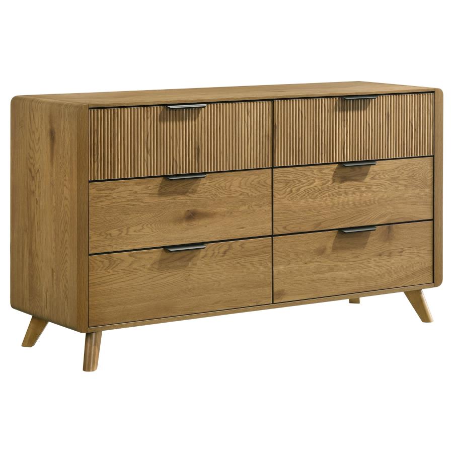 Cardi 6-Drawer Dresser Light Oak