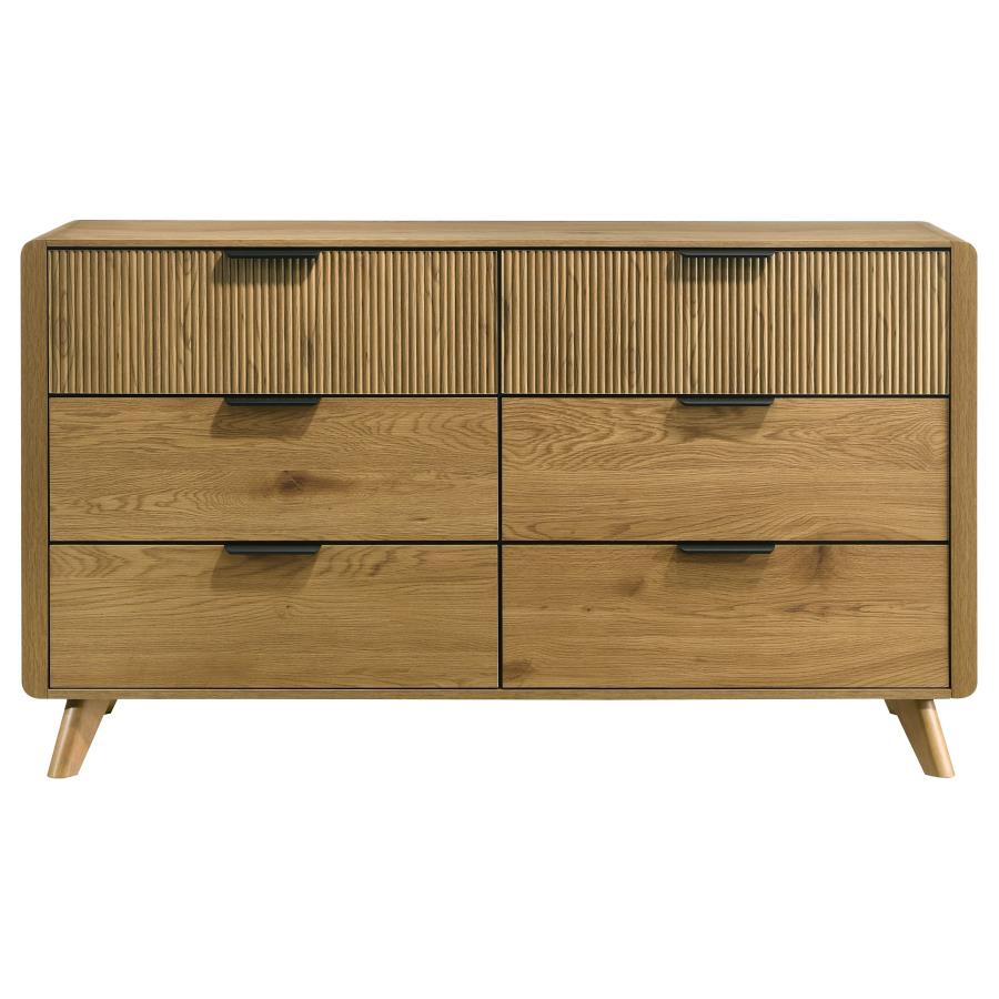 Cardi 6-Drawer Dresser Light Oak