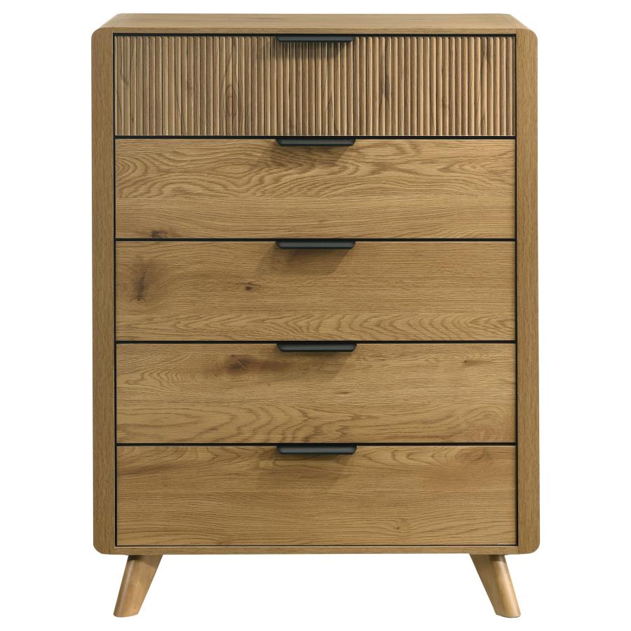 Cardi 5-Drawer Dresser Light Oak