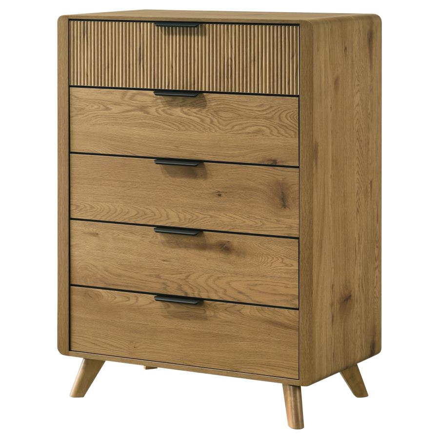 Cardi 5-Drawer Dresser Light Oak