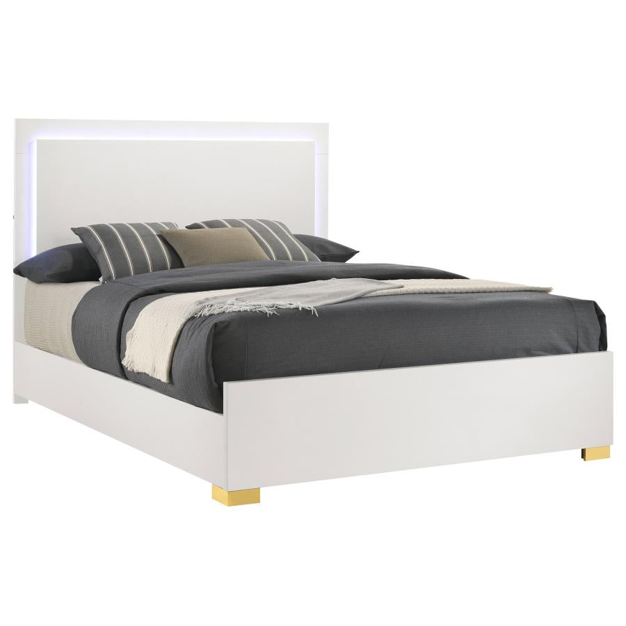 Helena Wood LED Panel Bed