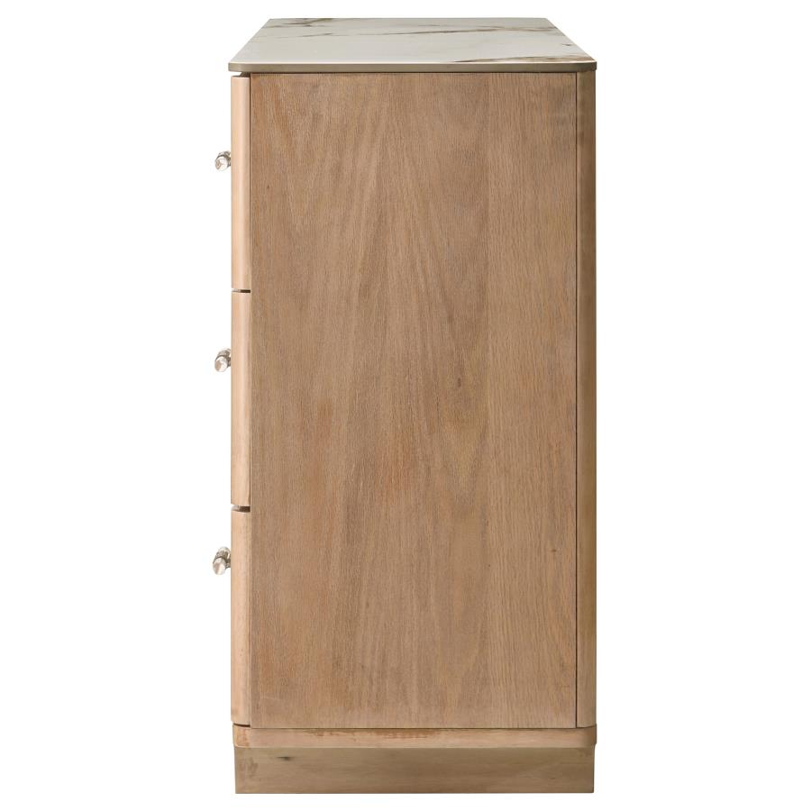 Amelia 6-Drawer Sinterstone Dresser Light Oak