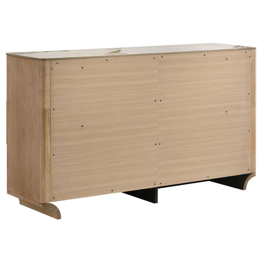 Amelia 6-Drawer Sinterstone Dresser Light Oak