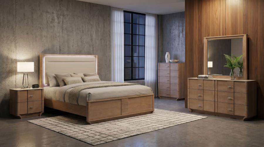 Amelia 5-Drawer Sinterstone Chest Light Oak