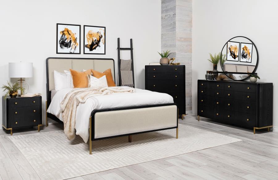 Diana Panel Bed Cream Upholstery