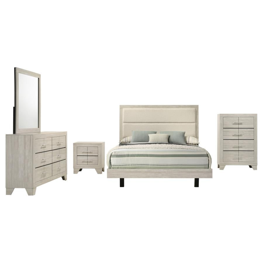 Tracy 5 Piece Bedroom Set Rustic Cream