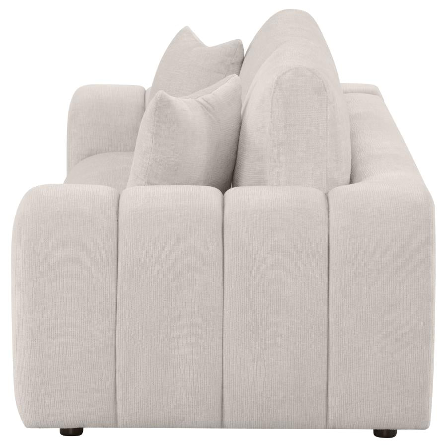 Camila Chenille Upholstered Wide Arm Sofa Ivory