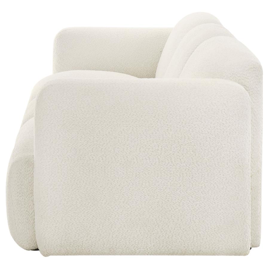 Josephine Fabric Upholstered Round Track Arm Sofa White