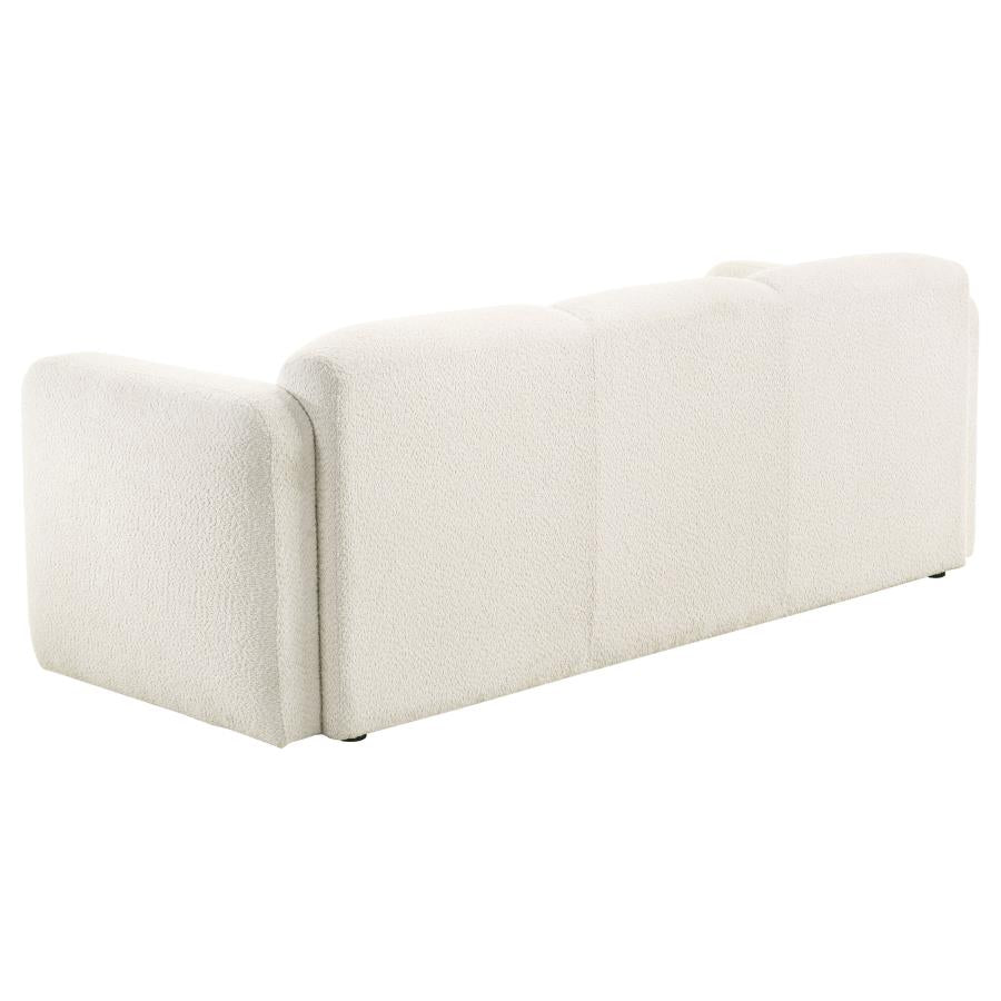 Josephine Fabric Upholstered Round Track Arm Sofa White