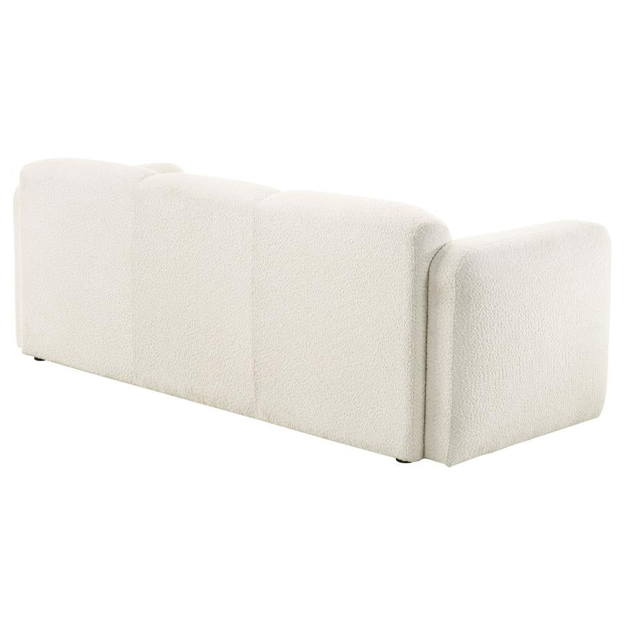 Josephine Fabric Upholstered Round Track Arm Sofa White