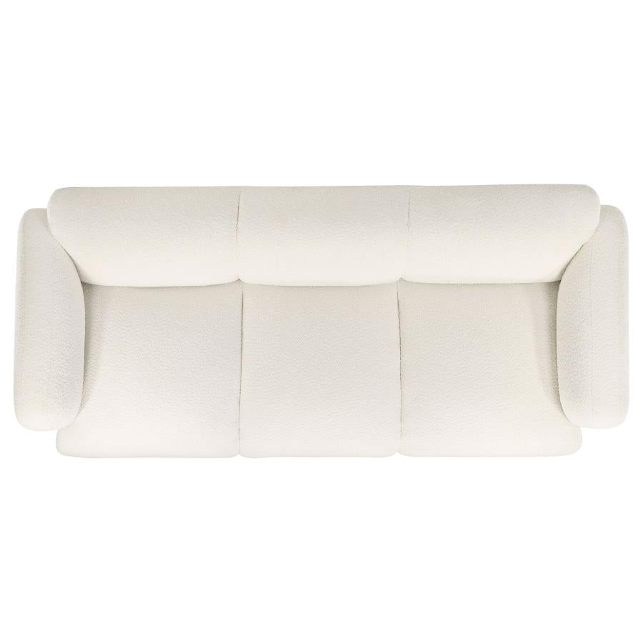 Josephine Fabric Upholstered Round Track Arm Sofa White