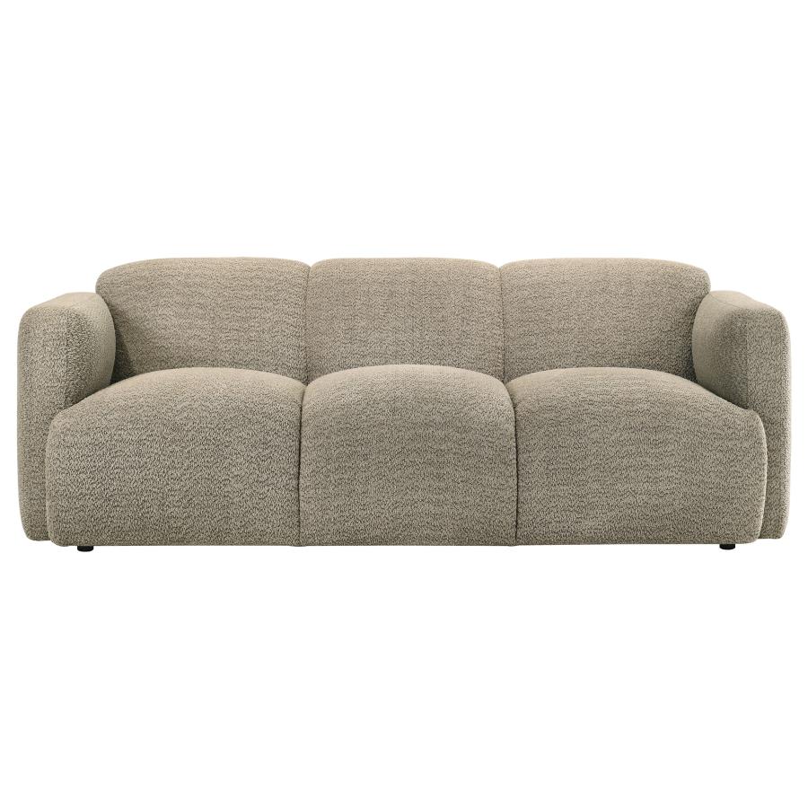Josephine Fabric Upholstered Round Track Arm Sofa White
