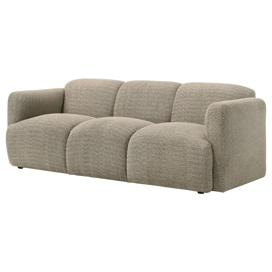 Josephine Fabric Upholstered Round Track Arm Sofa White