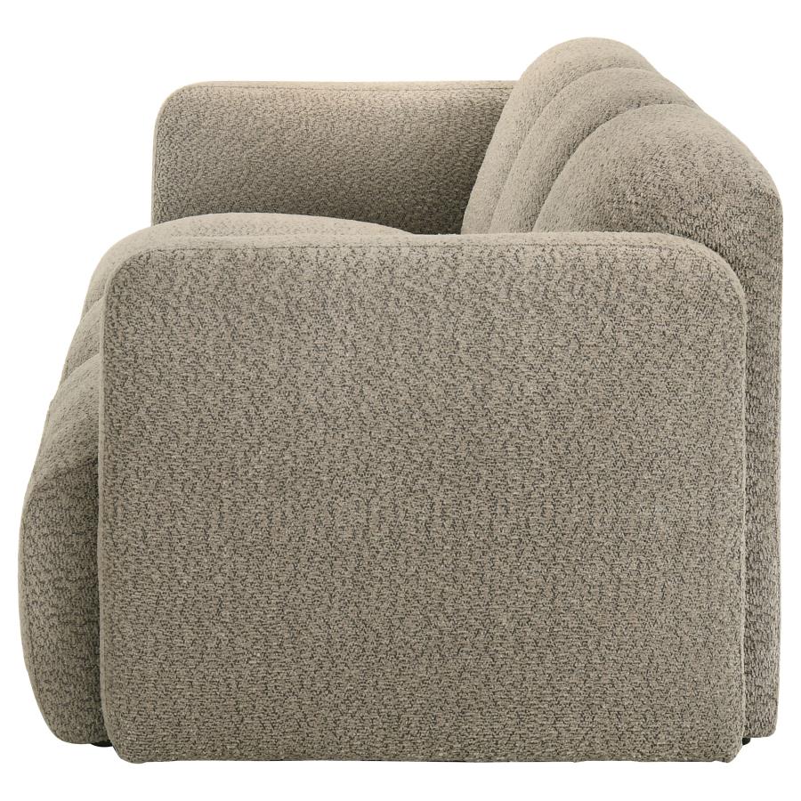 Josephine Fabric Upholstered Round Track Arm Sofa White