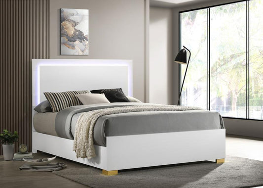 Helena Wood LED Panel Bed