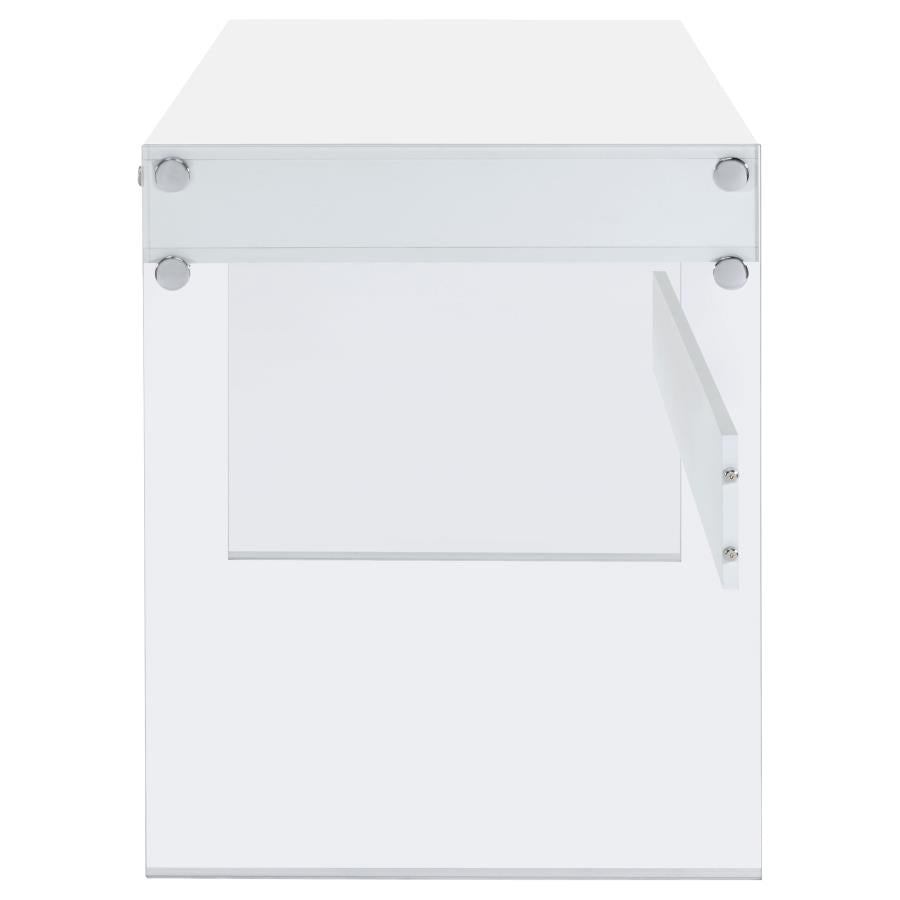 Willow 48-inch 2-drawer Writing Desk White High Gloss