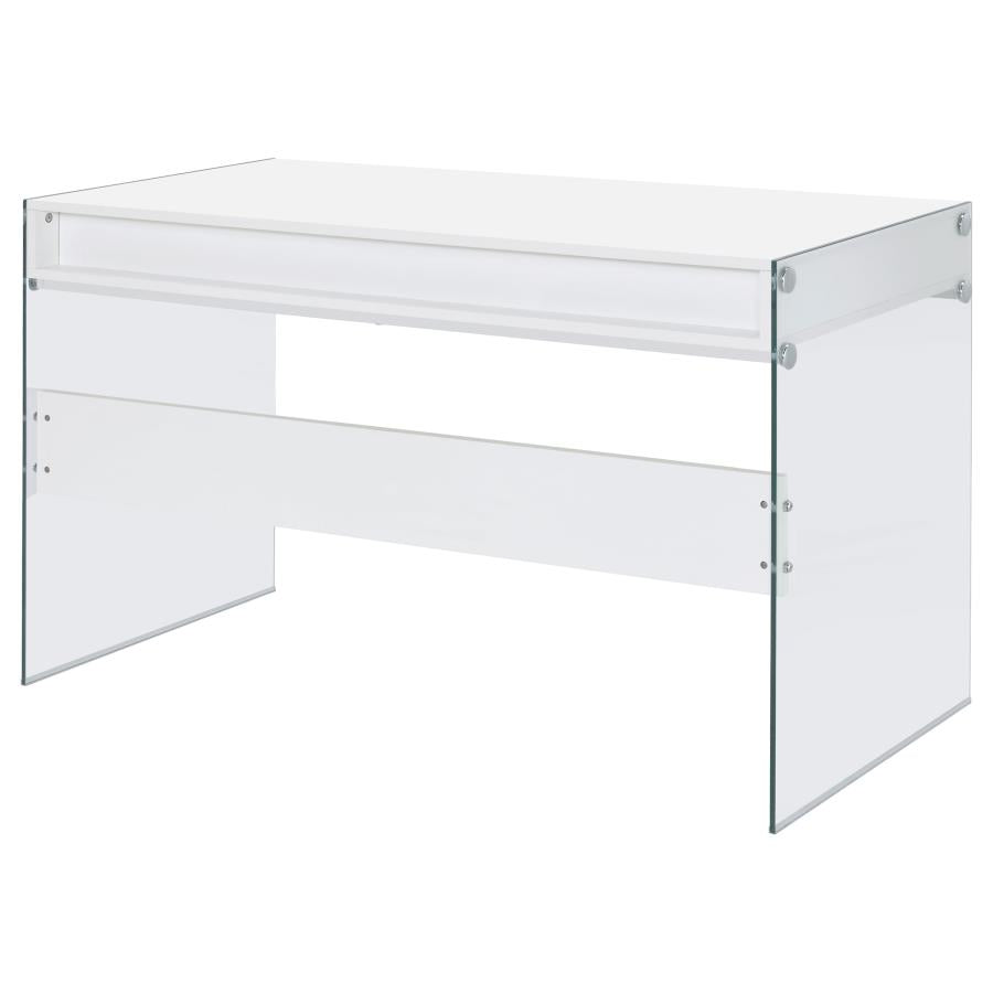 Willow 48-inch 2-drawer Writing Desk White High Gloss