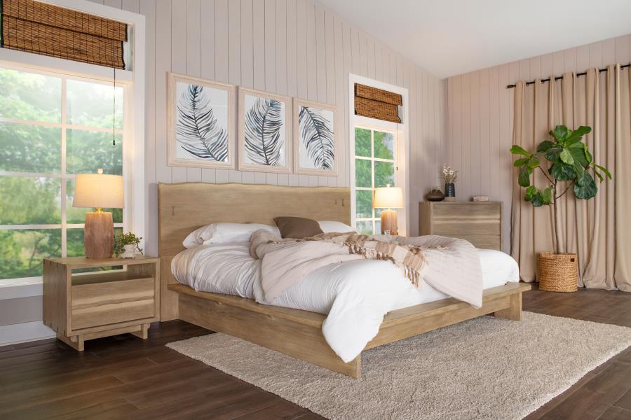 Angelica Weathered Oak Platform Bed