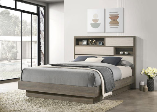 Alondra Panel Bed Bookcase Headboard