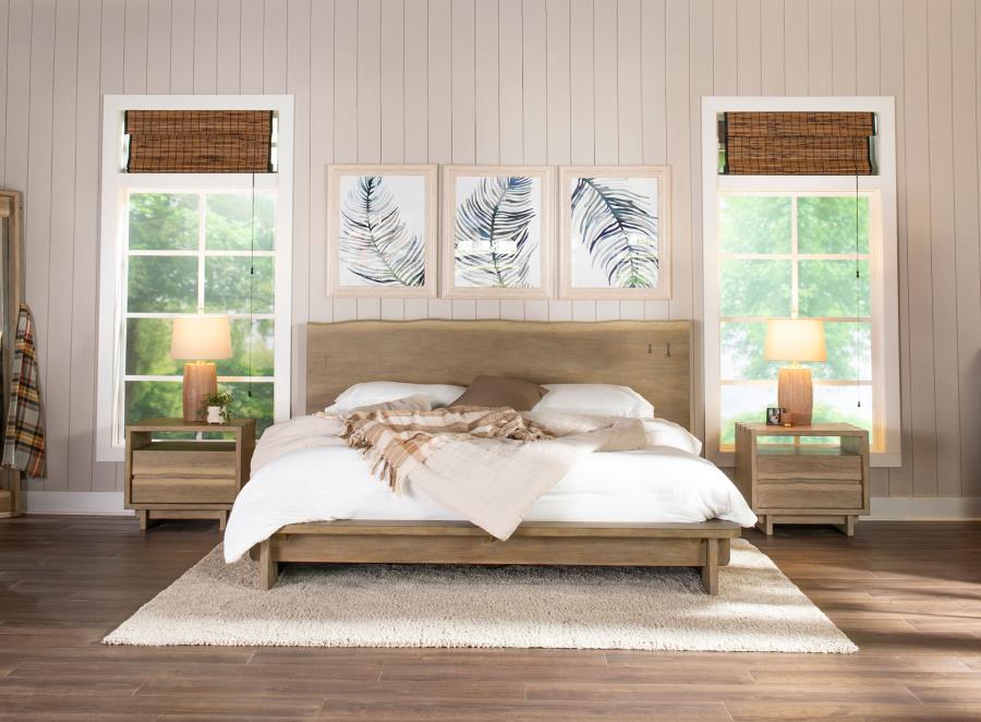 Angelica Weathered Oak Platform Bed