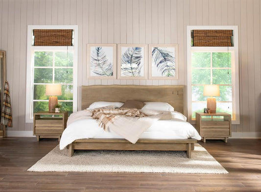 Angelica Weathered Oak Platform Bed