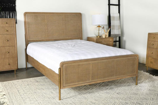 Diana Rattan Panel Bed Sand Wash