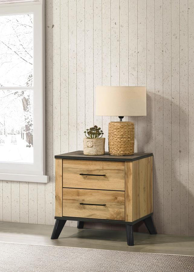 Tara 2-drawer Nightstand Natural Pine