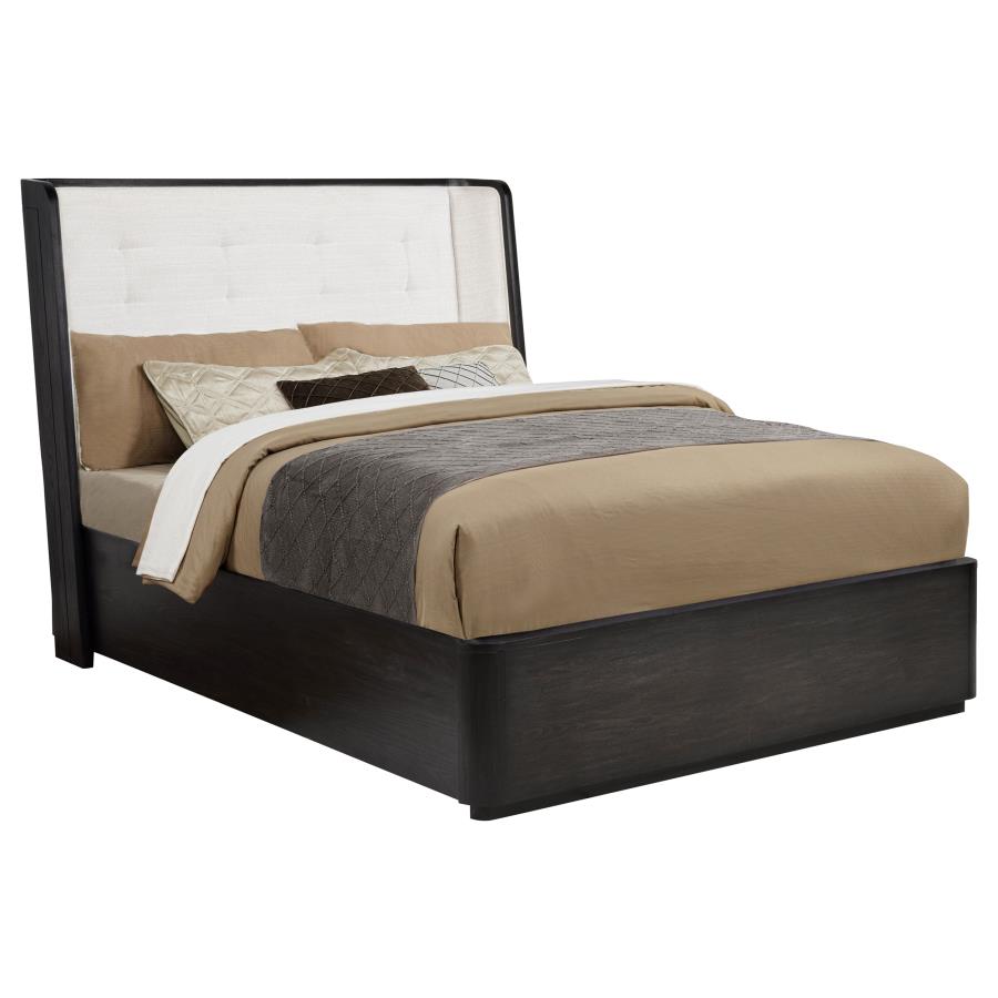 Bianca Burnished Black Wingback Bed