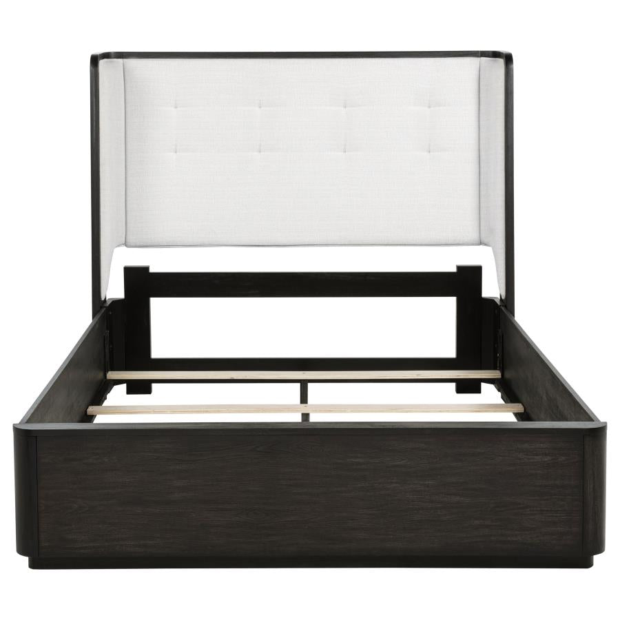 Bianca Burnished Black Wingback Bed