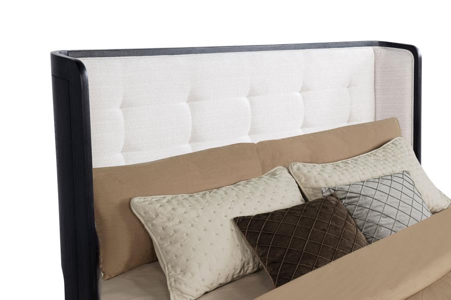 Bianca Burnished Black Wingback Bed