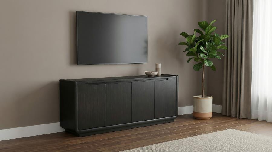 Bianca 72-inch 4-door TV Stand Media Console Burnished Black