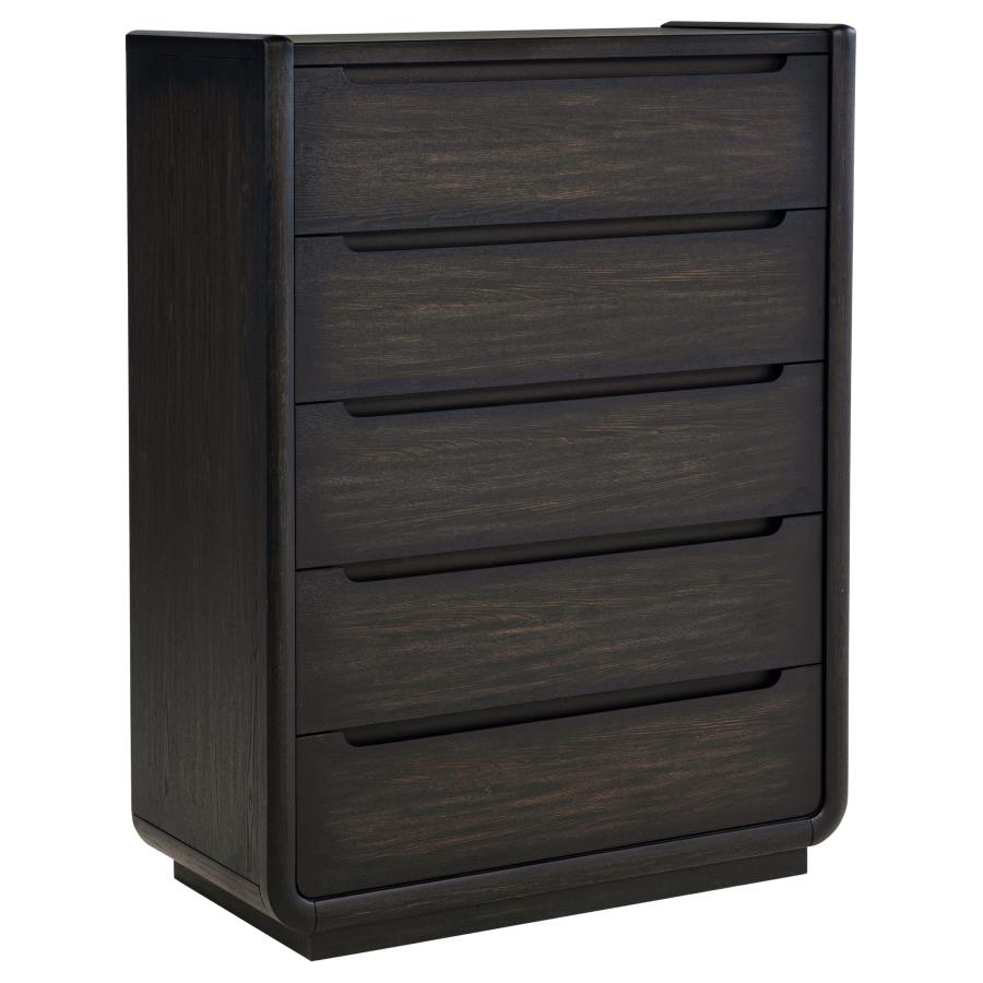 Bianca Burnished Black 5-drawer Chest