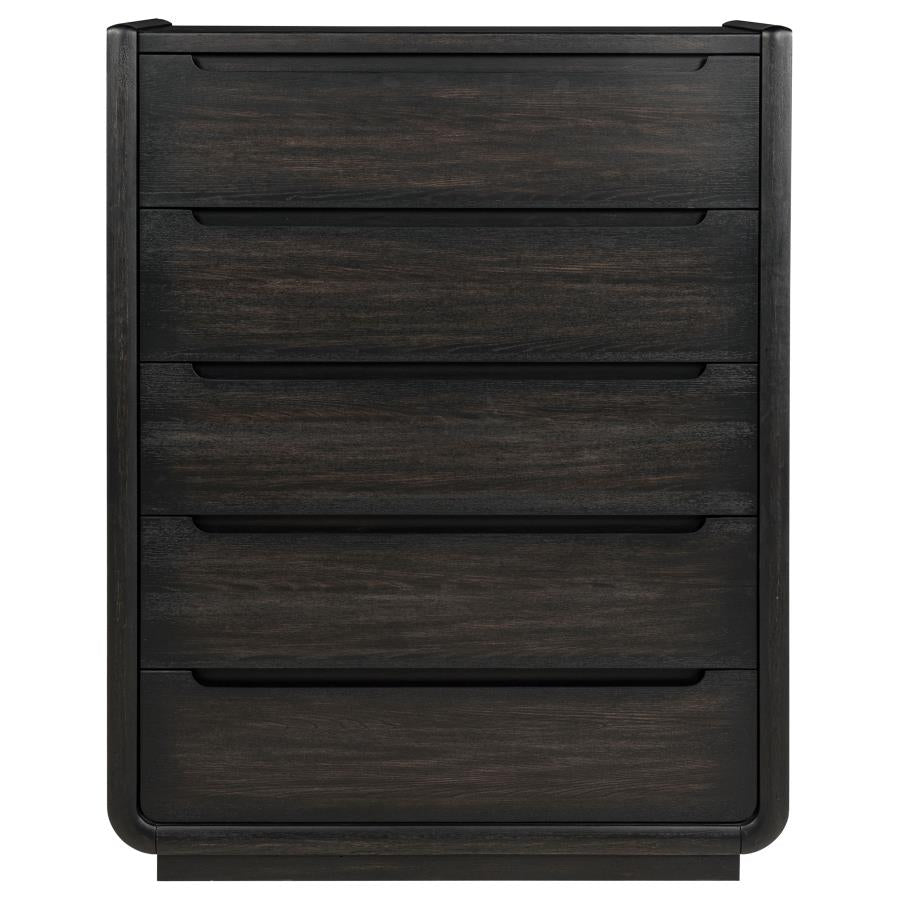 Bianca Burnished Black 5-drawer Chest