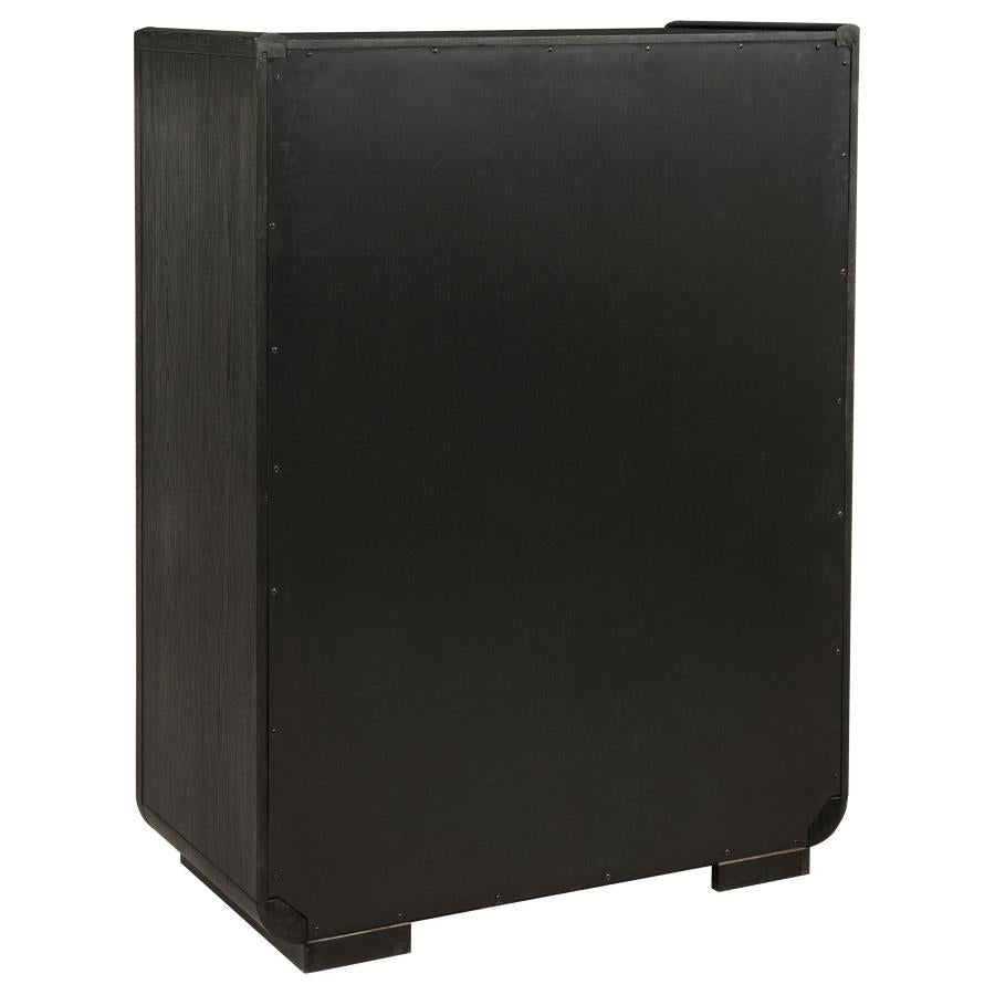 Bianca Burnished Black 5-drawer Chest