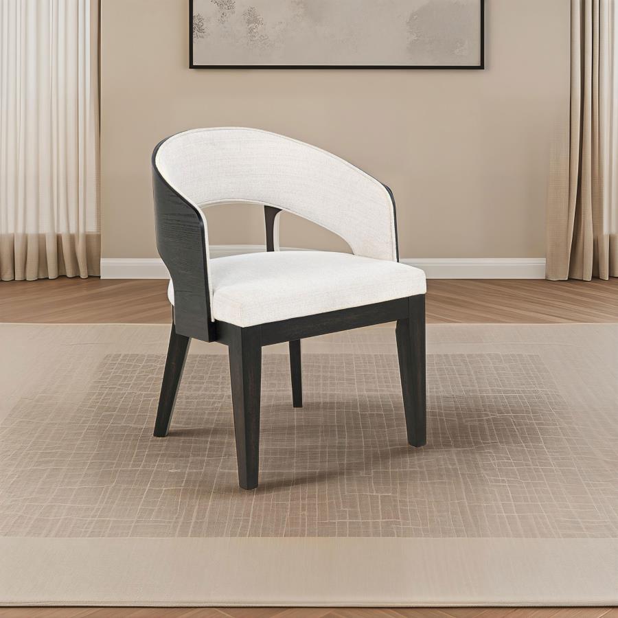 Bianca Burnished Black Curved Chair