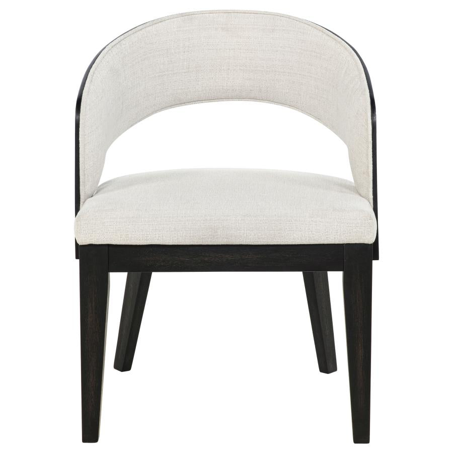 Bianca Burnished Black Curved Chair