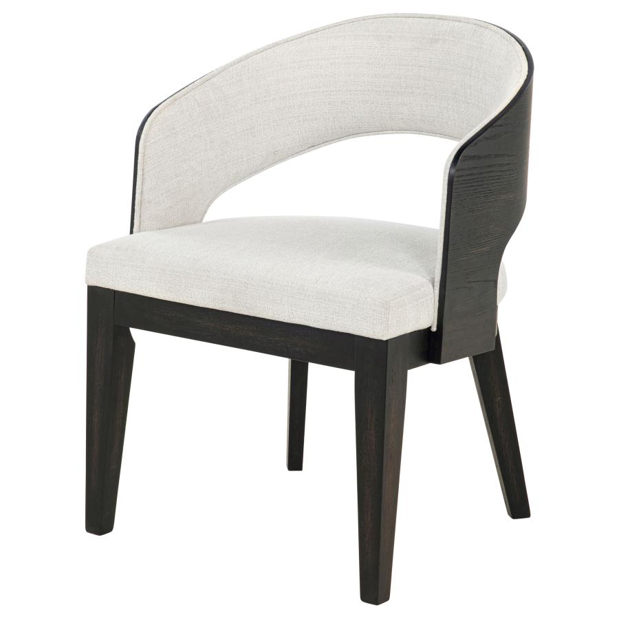 Bianca Burnished Black Curved Chair