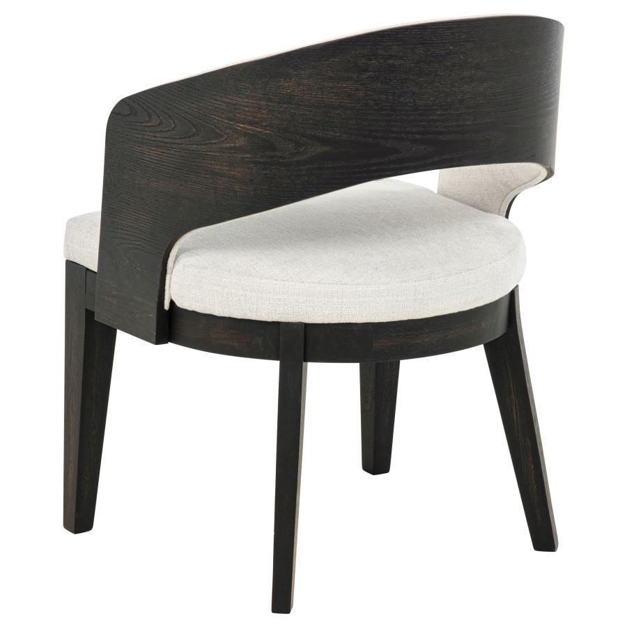 Bianca Burnished Black Curved Chair