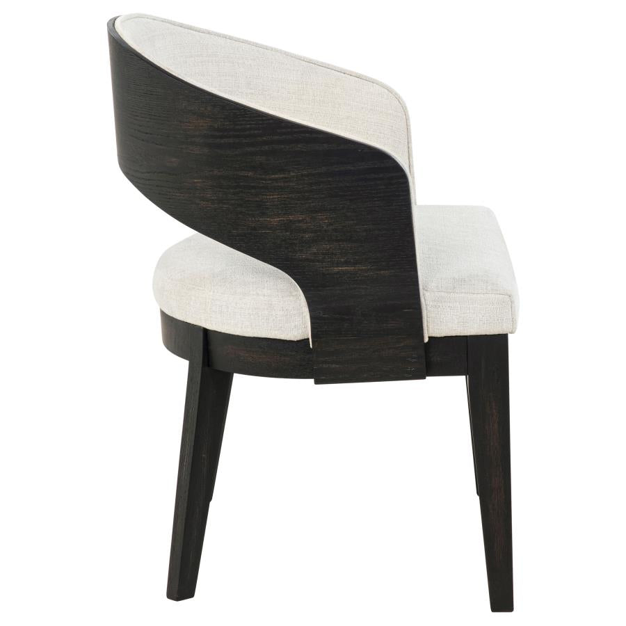 Bianca Burnished Black Curved Chair
